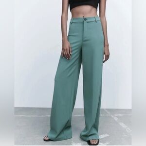 Zara Green Wide Leg Pants